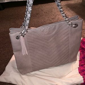 Tory Burch Distressed Leather Fleming Tote